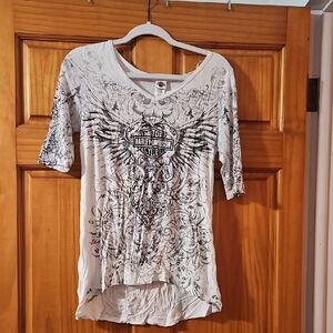 Harley-Davidson Women's White Graphic Top
